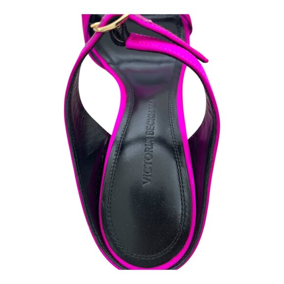 Victoria Beckham 90 Jordy Mule Sandals Stilettos in Hot Pink | Fuchsia | Size 8 - Picture 6 of 10